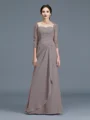 Sheath/Column Sweetheart Floor-Length Chiffon Mother of the Bride Dresses With Ruffles