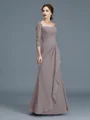 Sheath/Column Sweetheart Floor-Length Chiffon Mother of the Bride Dresses With Ruffles