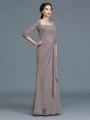 Sheath/Column Sweetheart Floor-Length Chiffon Mother of the Bride Dresses With Ruffles