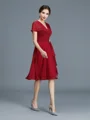 A-Line/Princess V-neck Knee-Length Chiffon Mother of the Bride Dresses With Ruffles