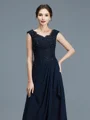 A-Line/Princess V-neck Floor-Length Chiffon Mother of the Bride Dresses With Ruffles