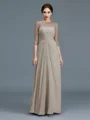 A-Line/Princess Scoop Floor-Length Chiffon Mother of the Bride Dresses With Ruffles