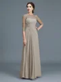 A-Line/Princess Scoop Floor-Length Chiffon Mother of the Bride Dresses With Ruffles