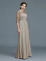 A-Line/Princess Scoop Floor-Length Chiffon Mother of the Bride Dresses With Ruffles