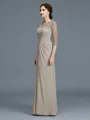 A-Line/Princess Scoop Floor-Length Chiffon Mother of the Bride Dresses With Ruffles