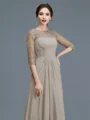 A-Line/Princess Scoop Floor-Length Chiffon Mother of the Bride Dresses With Ruffles