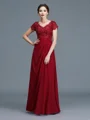 A-Line/Princess V-neck Floor-Length Chiffon Mother of the Bride Dresses With Ruffles