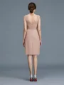 Sheath/Column Sheer Neck Knee-Length Chiffon Mother of the Bride Dresses With Ruffles
