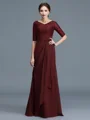 A-Line/Princess V-neck Floor-Length Chiffon Mother of the Bride Dresses With Ruffles