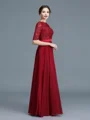 A-Line/Princess Scoop Floor-Length Chiffon Mother of the Bride Dresses With Appliques Lace