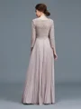 A-Line/Princess Scoop Floor-Length Chiffon Mother of the Bride Dresses With Lace