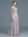 A-Line/Princess Scoop Floor-Length Chiffon Mother of the Bride Dresses With Lace