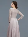 A-Line/Princess Scoop Floor-Length Chiffon Mother of the Bride Dresses With Lace