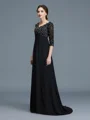 A-Line/Princess V-neck Floor-Length Chiffon Mother of the Bride Dresses With Beading