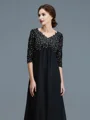 A-Line/Princess V-neck Floor-Length Chiffon Mother of the Bride Dresses With Beading