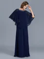 Sheath/Column Scoop Floor-Length Chiffon Mother of the Bride Dresses With Beading