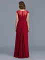 Sheath/Column Scoop Floor-Length Chiffon Mother of the Bride Dresses With Leg Slit