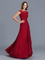 Sheath/Column Scoop Floor-Length Chiffon Mother of the Bride Dresses With Leg Slit
