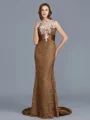 Trumpet/Mermaid Scoop Floor-Length Lace Mother of the Bride Dresses With Beading