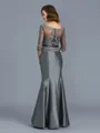 Trumpet/Mermaid Scoop Floor-Length Taffeta Mother of the Bride Dresses With Appliques Lace