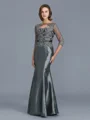 Trumpet/Mermaid Scoop Floor-Length Taffeta Mother of the Bride Dresses With Appliques Lace