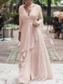 A-Line/Princess V-neck Floor-Length Chiffon Mother of the Bride Dresses With Ruffles
