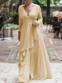A-Line/Princess V-neck Floor-Length Chiffon Mother of the Bride Dresses With Ruffles
