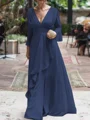 A-Line/Princess V-neck Floor-Length Chiffon Mother of the Bride Dresses With Ruffles