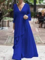 A-Line/Princess V-neck Floor-Length Chiffon Mother of the Bride Dresses With Ruffles