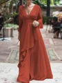A-Line/Princess V-neck Floor-Length Chiffon Mother of the Bride Dresses With Ruffles