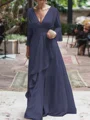 A-Line/Princess V-neck Floor-Length Chiffon Mother of the Bride Dresses With Ruffles