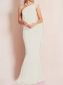 Sheath/Column One-Shoulder Floor-Length Stretch Crepe Mother of the Bride Dresses With Ruffles
