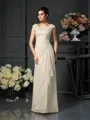 A-Line/Princess Scoop Floor-Length Chiffon Mother of the Bride Dresses With Lace