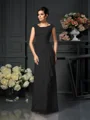A-Line/Princess Scoop Floor-Length Chiffon Mother of the Bride Dresses With Lace