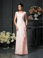 A-Line/Princess Scoop Floor-Length Chiffon Mother of the Bride Dresses With Lace