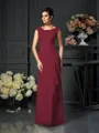 A-Line/Princess Scoop Floor-Length Chiffon Mother of the Bride Dresses With Lace