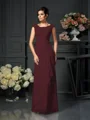 A-Line/Princess Scoop Floor-Length Chiffon Mother of the Bride Dresses With Lace