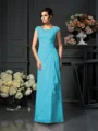 A-Line/Princess Scoop Floor-Length Chiffon Mother of the Bride Dresses With Lace