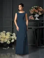 A-Line/Princess Scoop Floor-Length Chiffon Mother of the Bride Dresses With Lace