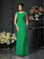 A-Line/Princess Scoop Floor-Length Chiffon Mother of the Bride Dresses With Lace