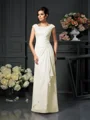 A-Line/Princess Scoop Floor-Length Chiffon Mother of the Bride Dresses With Lace