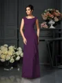 A-Line/Princess Scoop Floor-Length Chiffon Mother of the Bride Dresses With Lace