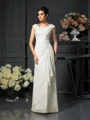 A-Line/Princess Scoop Floor-Length Chiffon Mother of the Bride Dresses With Lace