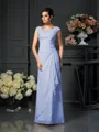 A-Line/Princess Scoop Floor-Length Chiffon Mother of the Bride Dresses With Lace