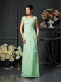 A-Line/Princess Scoop Floor-Length Chiffon Mother of the Bride Dresses With Lace