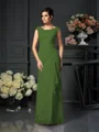 A-Line/Princess Scoop Floor-Length Chiffon Mother of the Bride Dresses With Lace