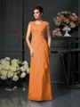 A-Line/Princess Scoop Floor-Length Chiffon Mother of the Bride Dresses With Lace