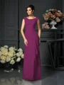 A-Line/Princess Scoop Floor-Length Chiffon Mother of the Bride Dresses With Lace
