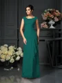 A-Line/Princess Scoop Floor-Length Chiffon Mother of the Bride Dresses With Lace