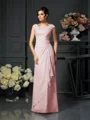 A-Line/Princess Scoop Floor-Length Chiffon Mother of the Bride Dresses With Lace